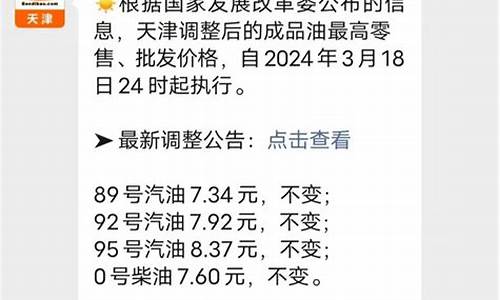 天津油价调整最新消息油价调整时间是几点_天津油价调整最新消息价格查询